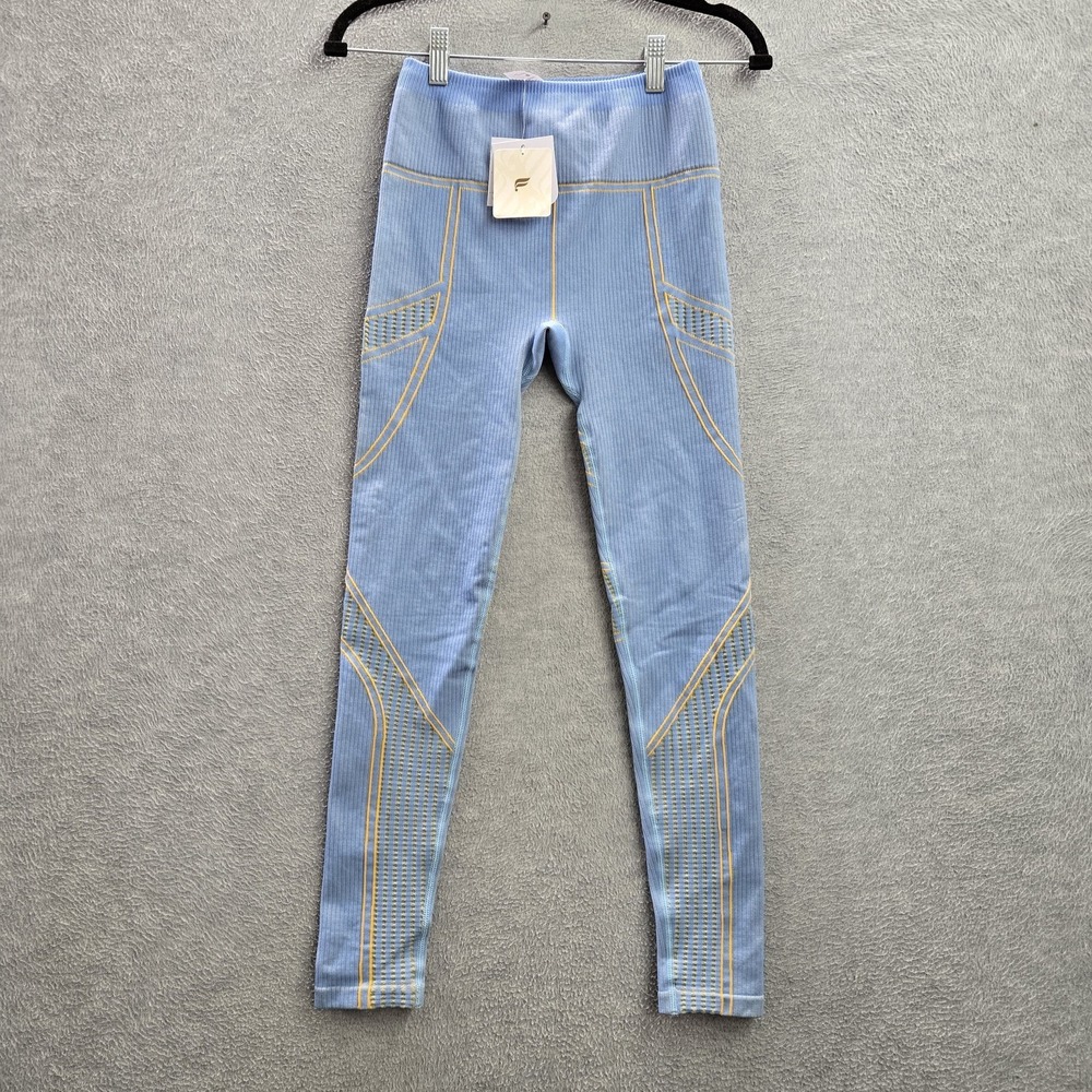Fabletics Women Activewear Pants S Blue Nylon Polyester High Waist Seamless NWT‎